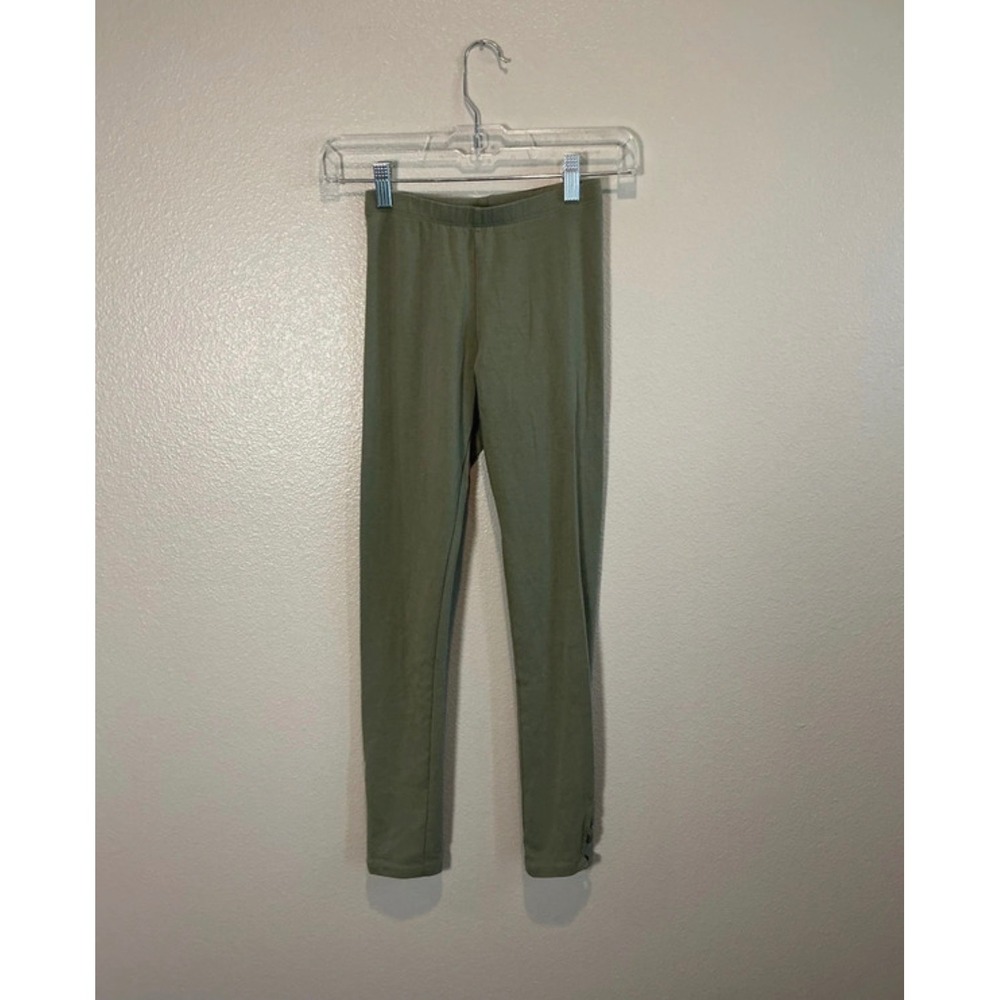 Old Navy Girls Olive Green Lattice Ankle Lace Up Stretch Leggings XL 14-16